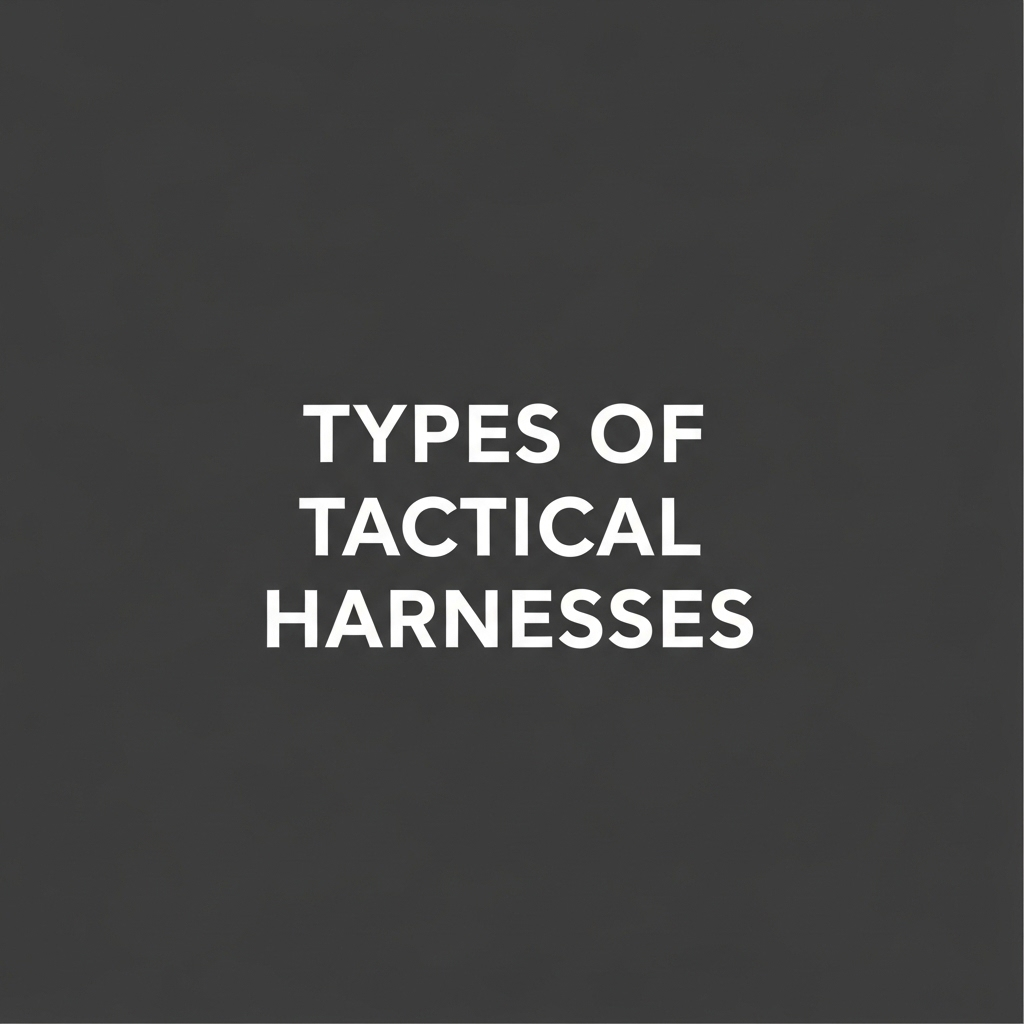 A collection of different types of tactical dog harnesses displayed on a table.