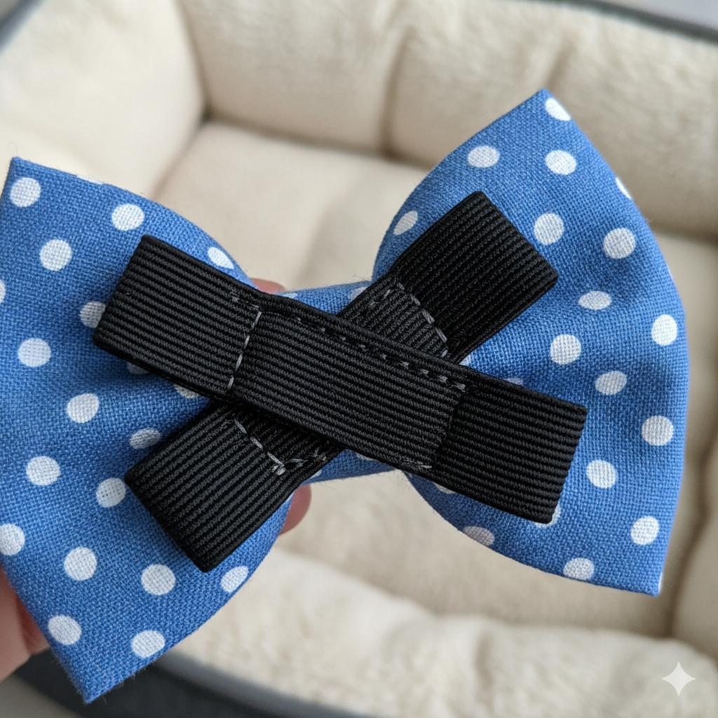 A close-up of the back of a dog bow showing two secure elastic loops for attachment